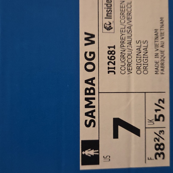 ADIDAS OG SAMBA ' COURT GREEN/ PRE-LOVED YELLOW' VELVET SNEAKER SZ 7W - Picture 5 of 5